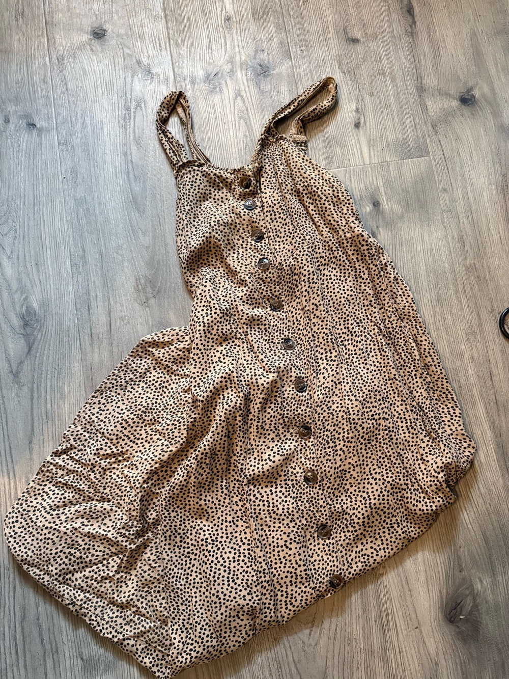Japna Beige and Black Polka Dot Maxi Dress